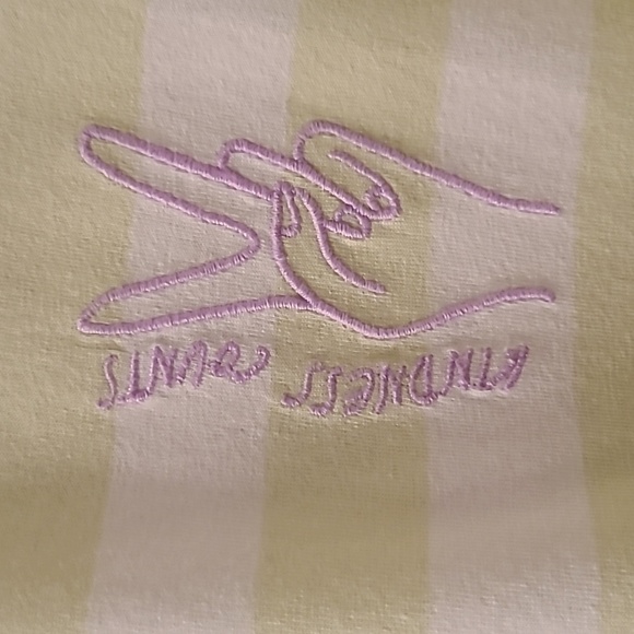 THEREABOUTS GIRLS GREEN & WHITE STRIPED "KINDNESS COUNTS" SHORT SLEEVE CROP XL - Picture 3 of 9